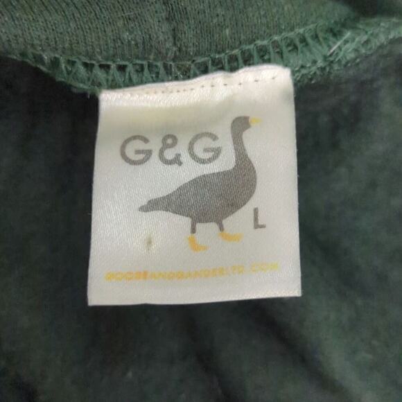 Goose‎ & Gander Mens Green Pullover Hoodie Kangaroo Pocket Athleisure Size L - Picture 4 of 6